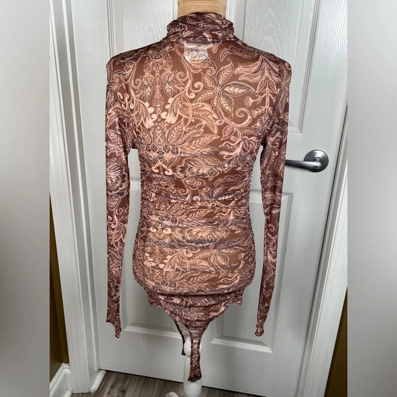 SOLD Free People Under It All Ruched Mesh Turtleneck Bodysuit NWT Small - Picture 11 of 15